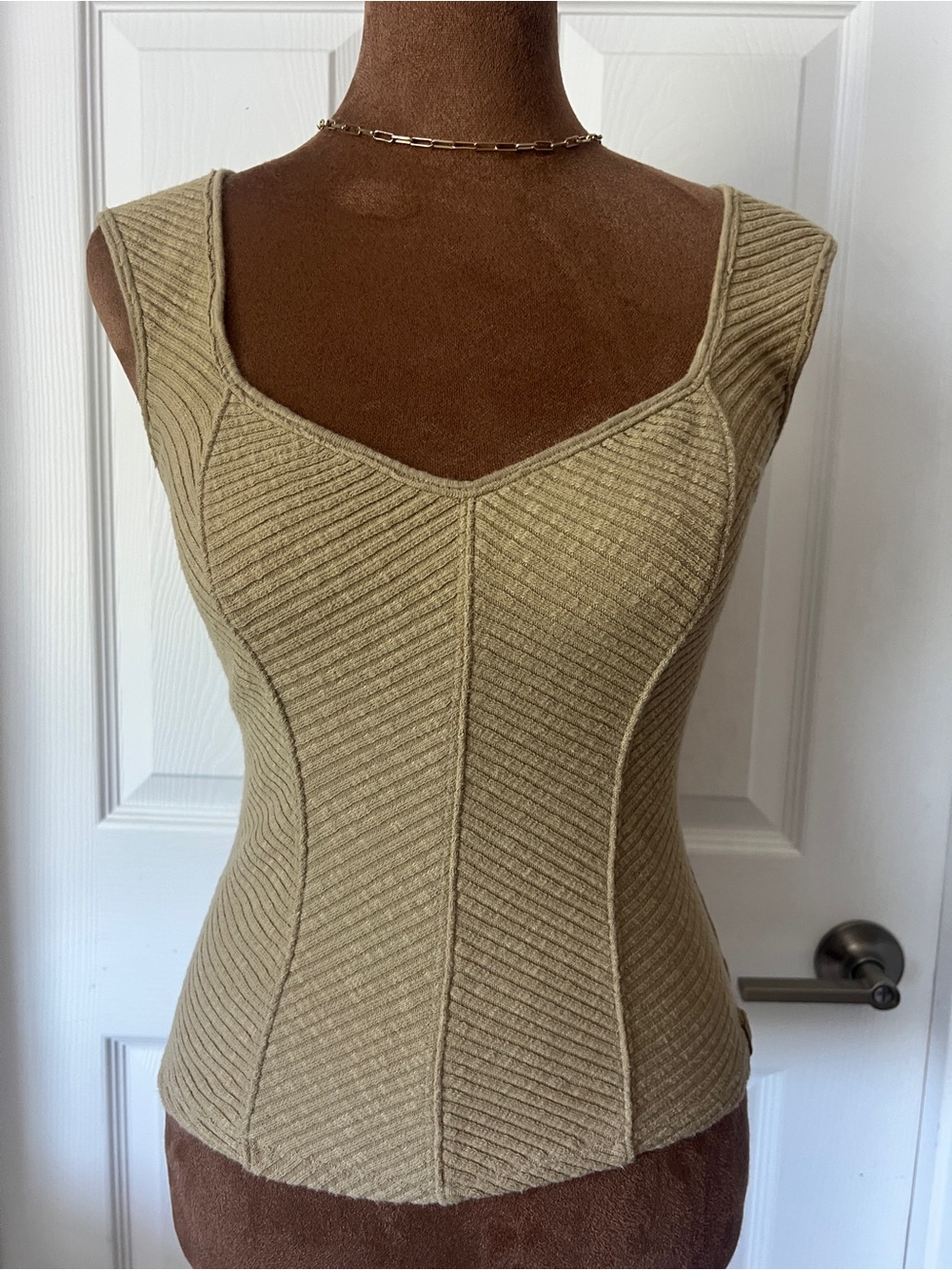 We The Free Ribbed Tank Top in Tan